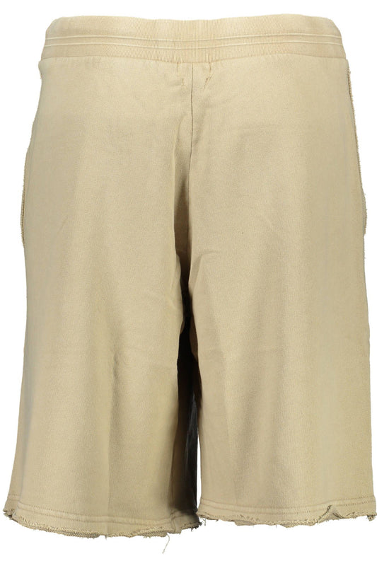 Beige Cotton Men Bermuda
