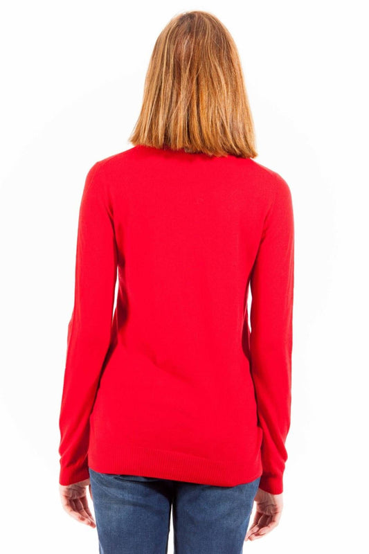 Red Polyester Women Sweater