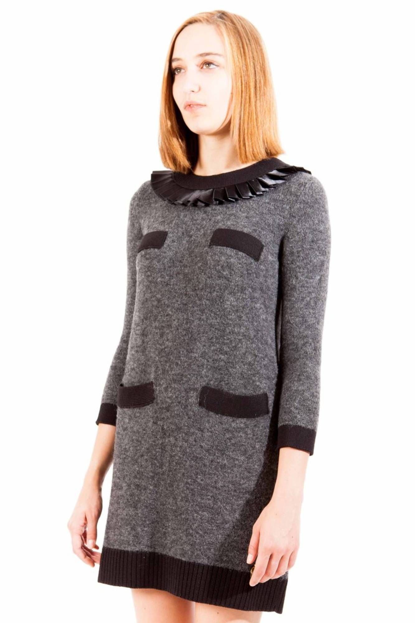 Gray Wool Women Dress