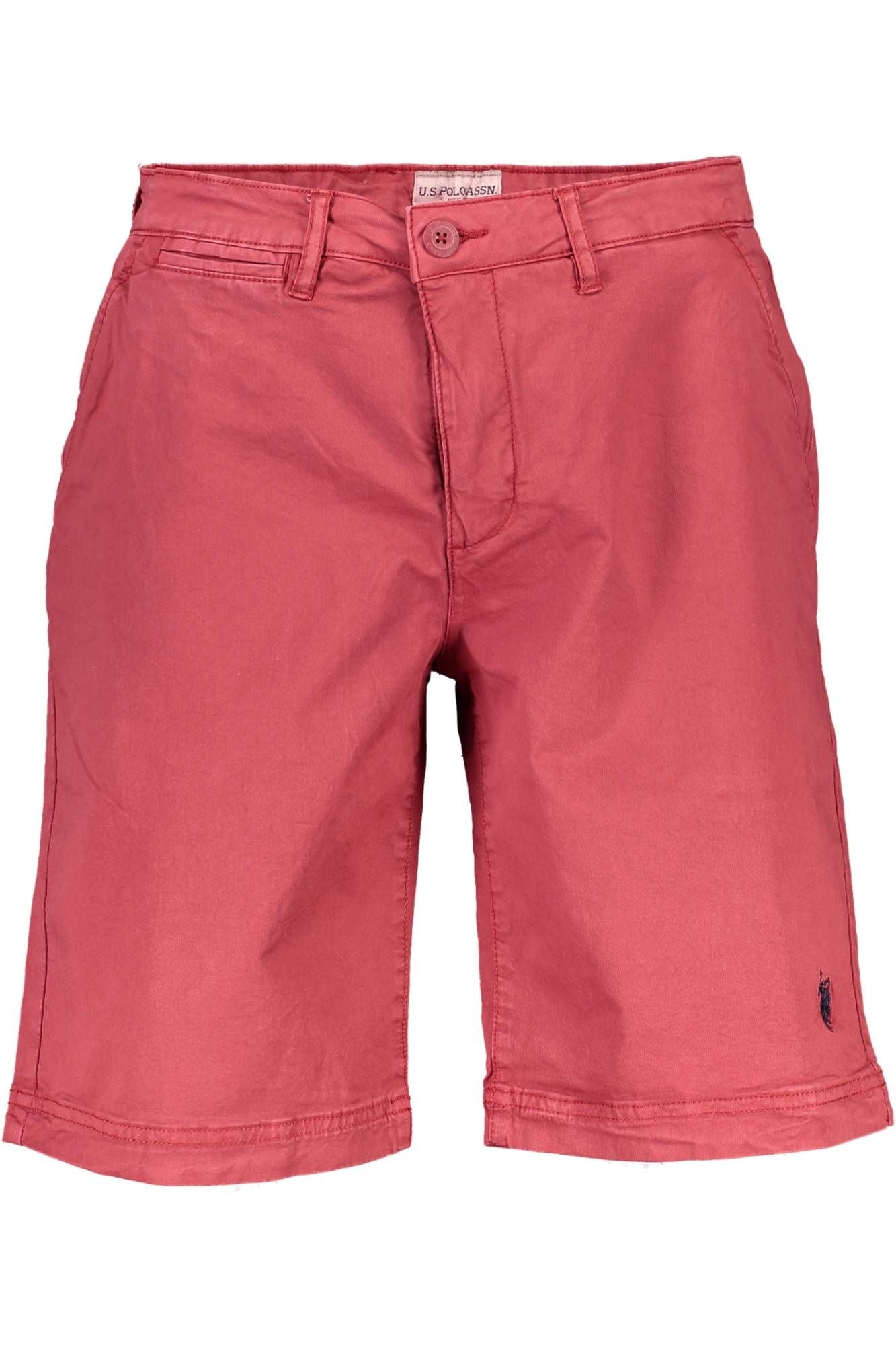 Red Cotton Men Bermuda
