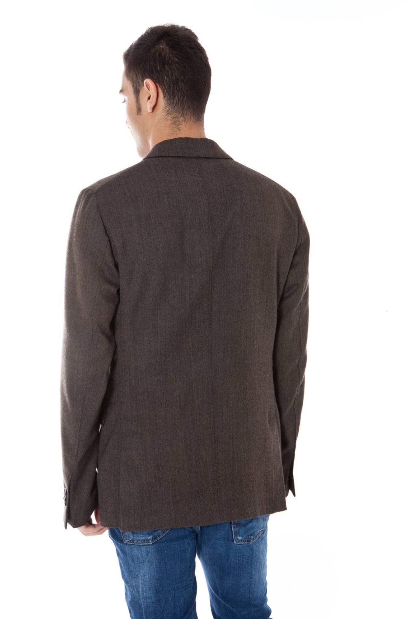 Brown Wool Men Jacket