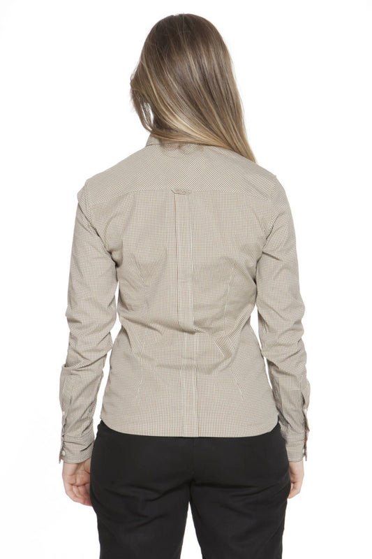 Brown Cotton Women Shirt