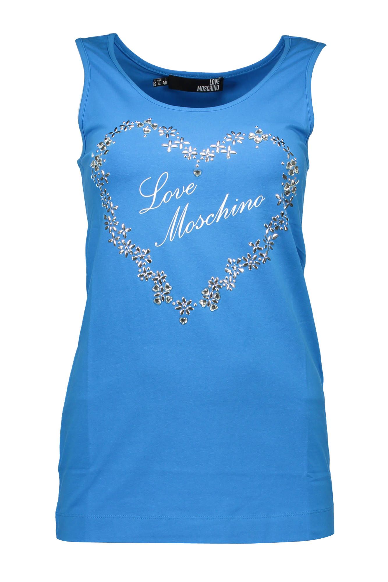 Blue Cotton Women T-Shirt