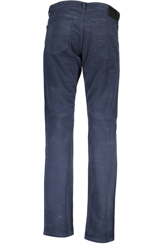 Blue Cotton Men Pant