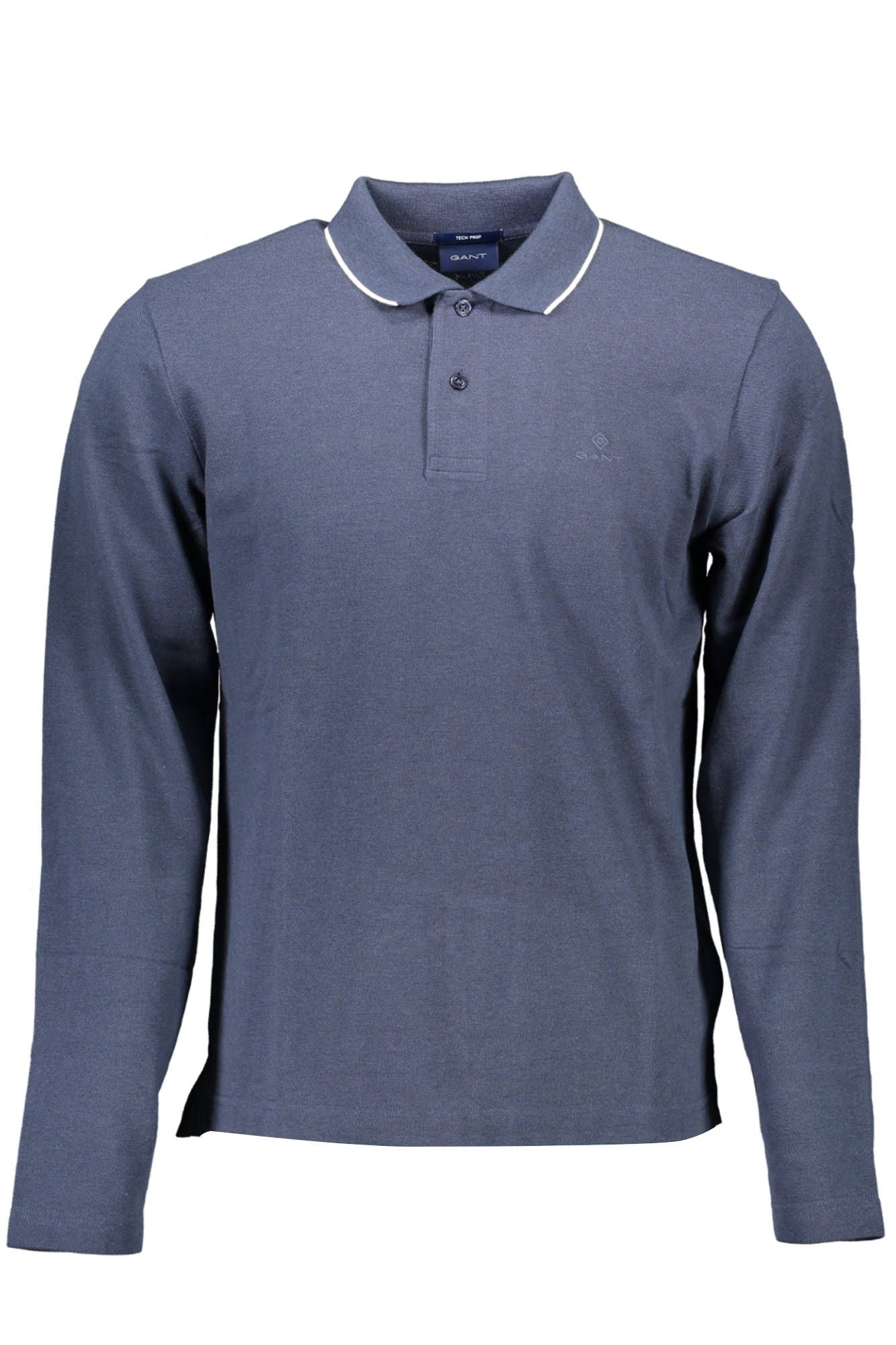 Blue Cotton Men Polo Shirt