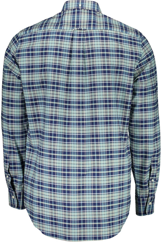 Blue Cotton Men Shirt