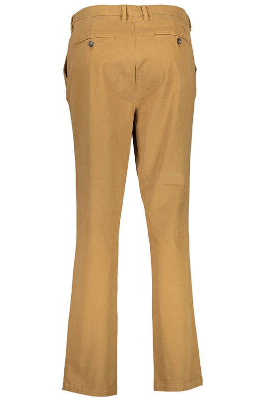 Beige Cotton Men Pant