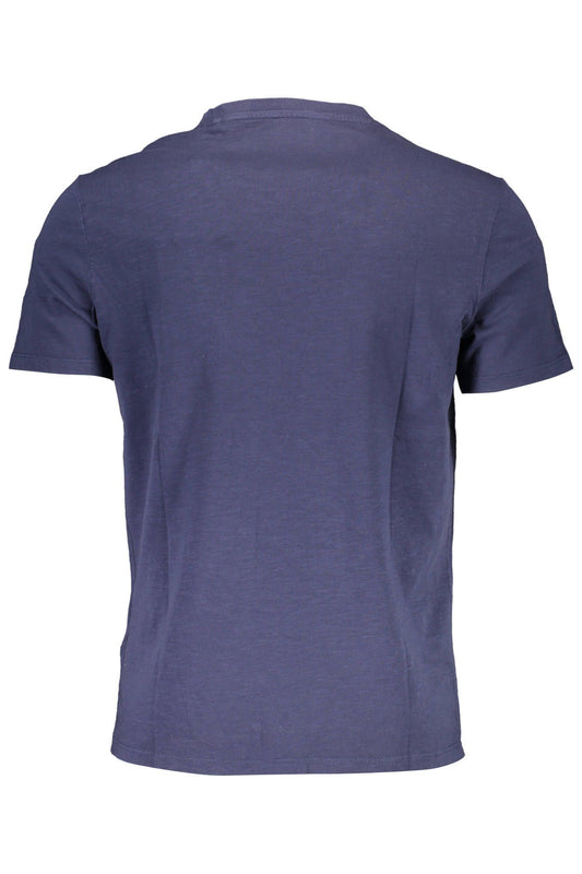 Blue Cotton Men T-Shirt