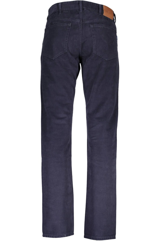 Blue Cotton Men Pant