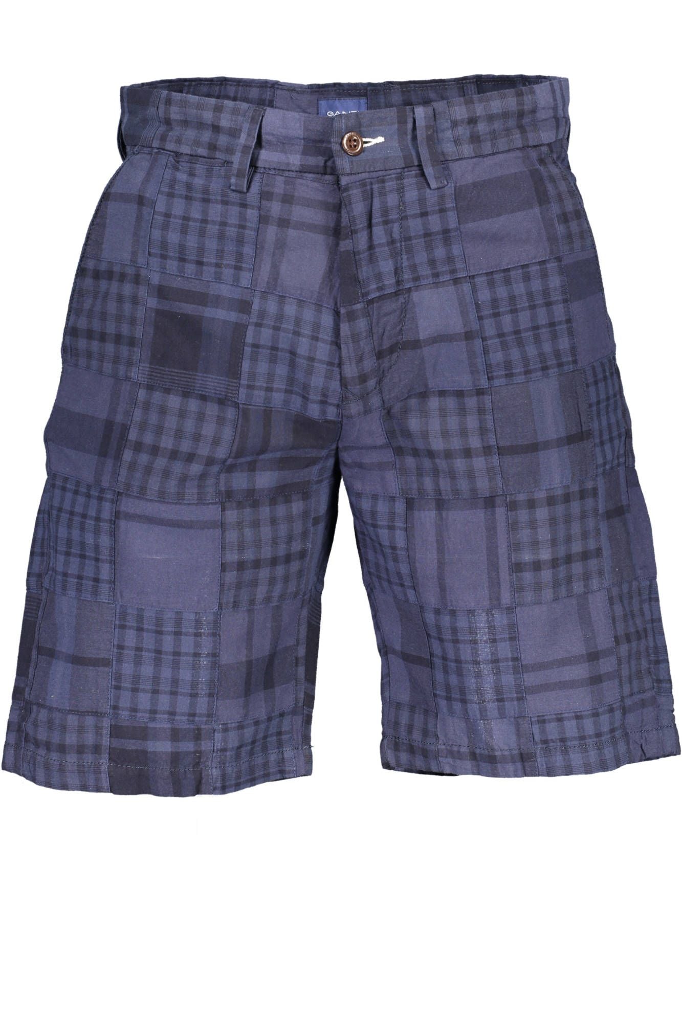 Blue Cotton Men Bermuda Pant