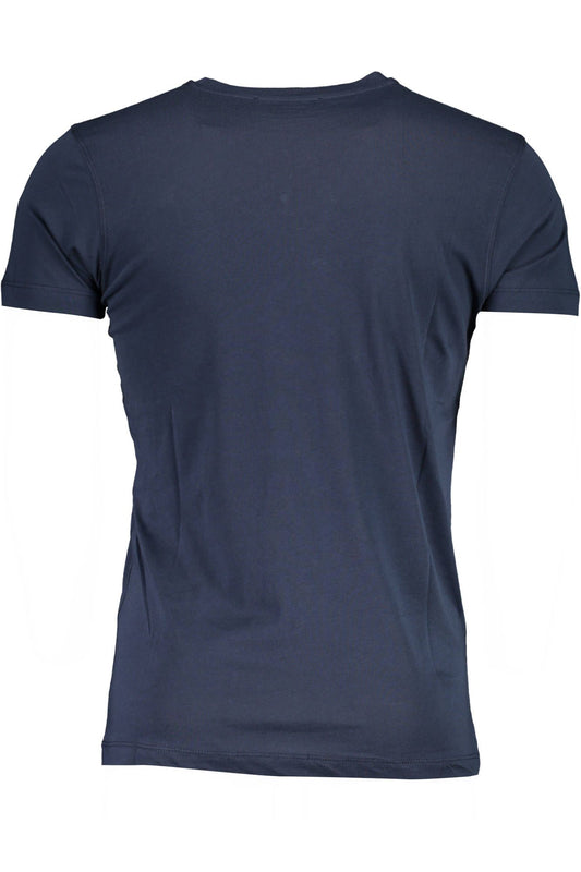 Blue Cotton Men T-Shirt