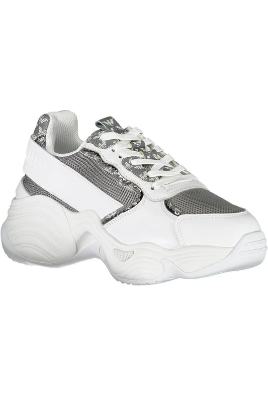 White Polyester Women Sneaker