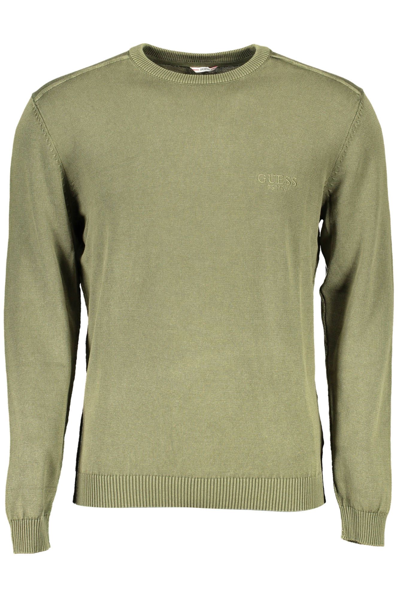 Green Cotton Men Sweater