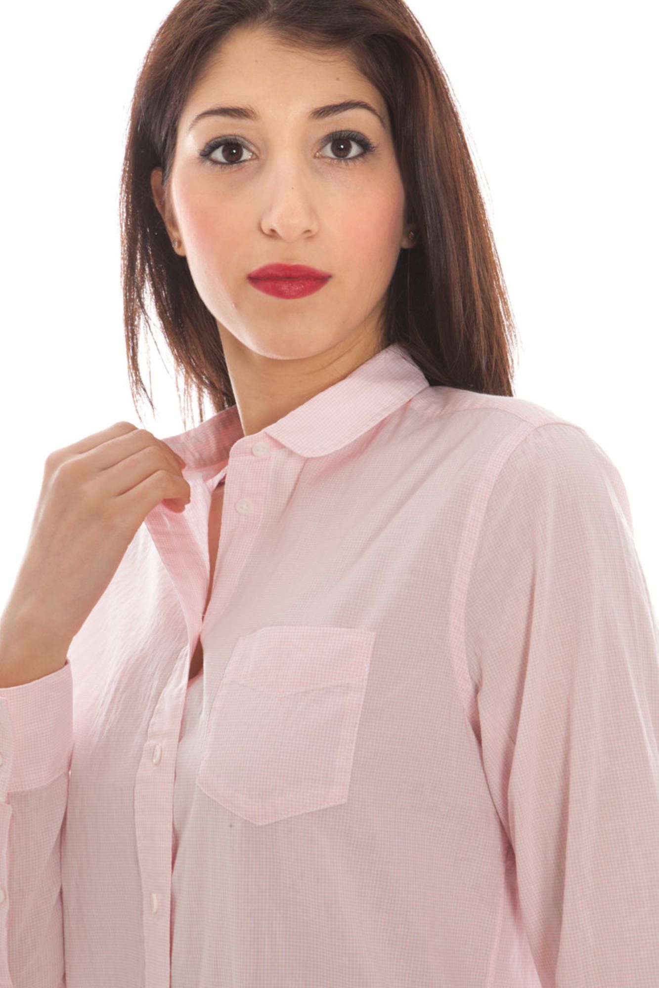 Pink Cotton Women Shirt