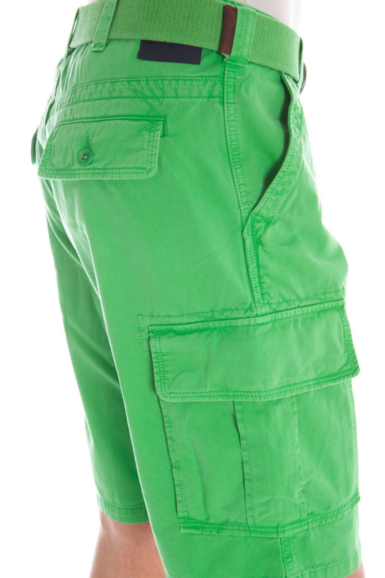 Green Cotton Men Bermuda Pant