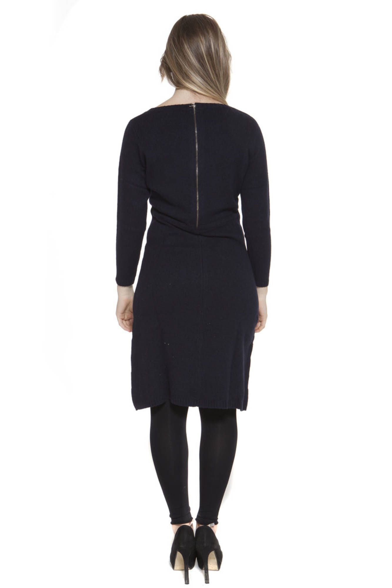 Blue Wool Women Dress