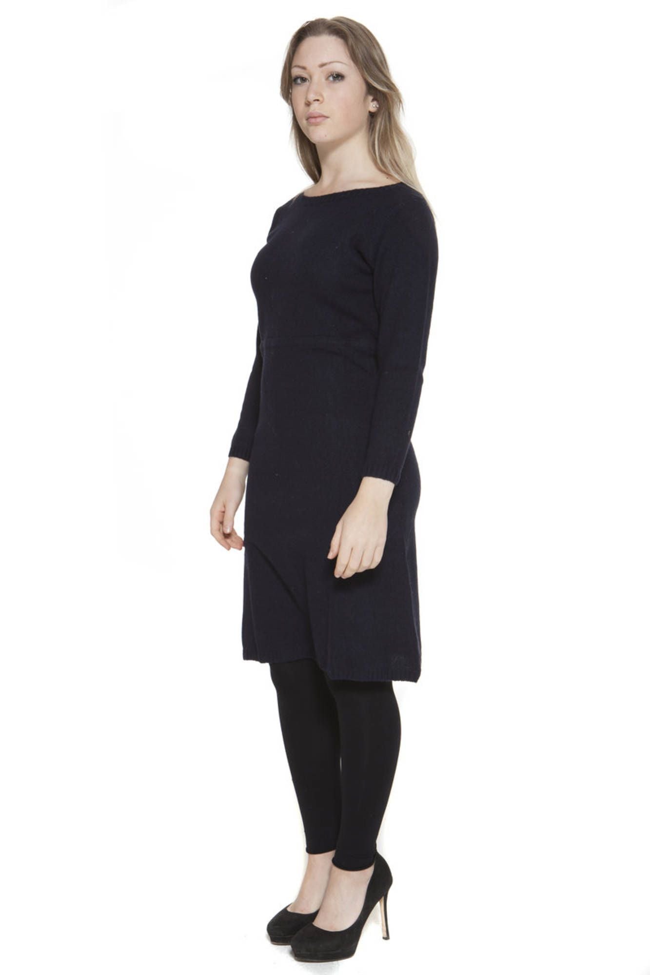 Blue Wool Women Dress