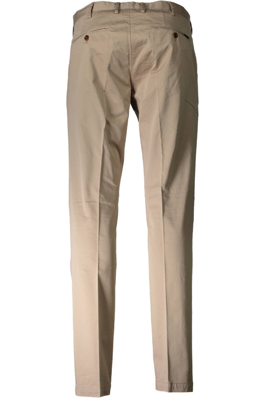 Beige Cotton Men Pant