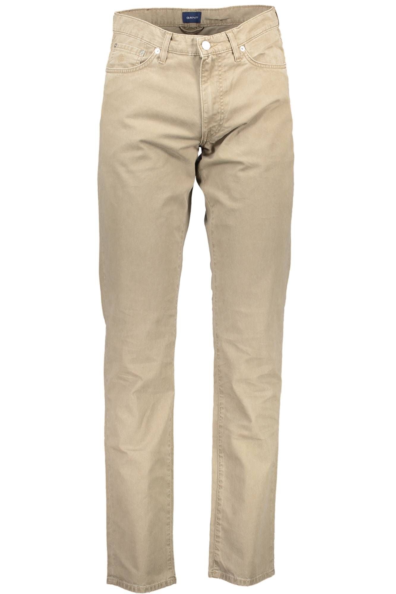 Beige Cotton Men Pant