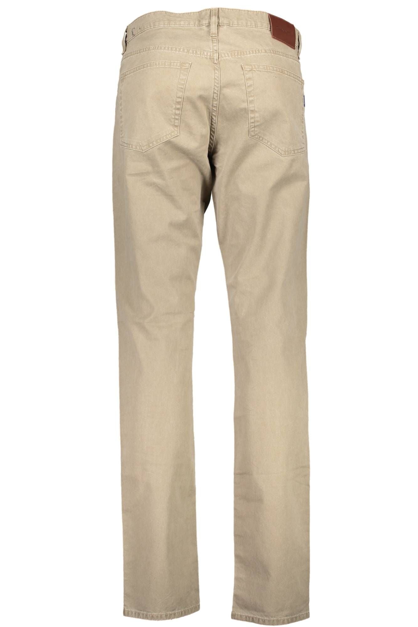 Beige Cotton Men Pant