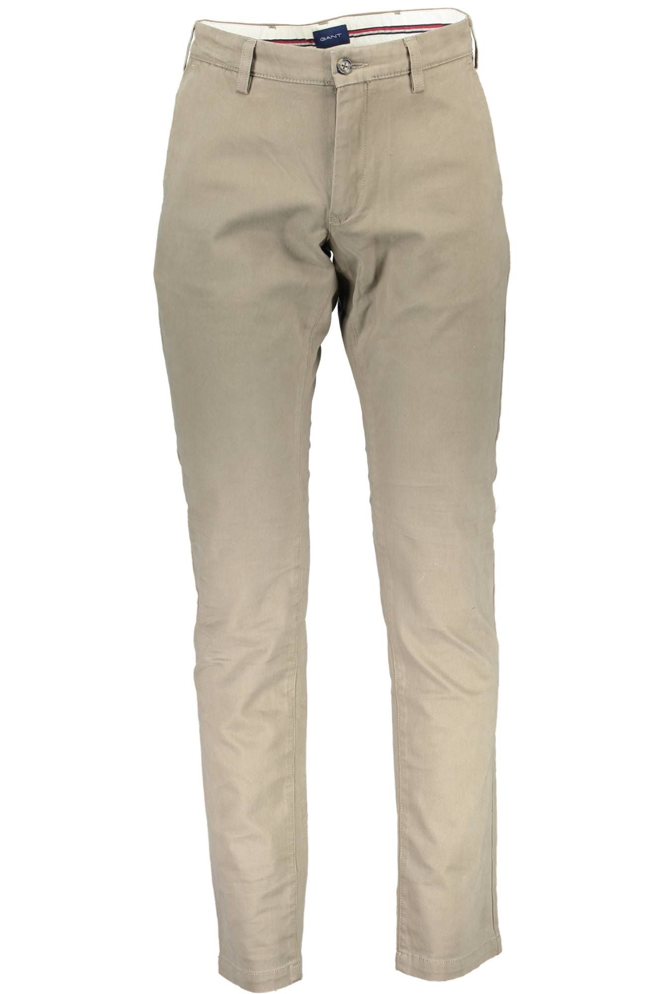 Beige Cotton Men Trouser