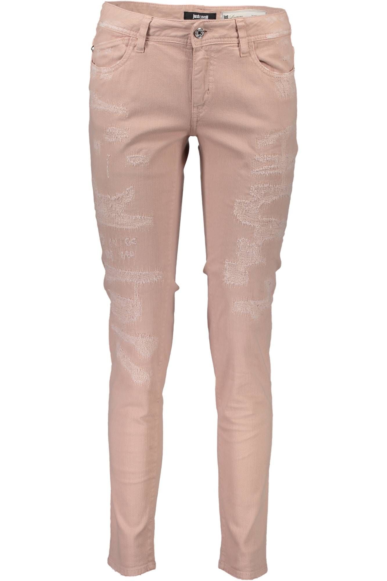 Pink Cotton Women Jeans