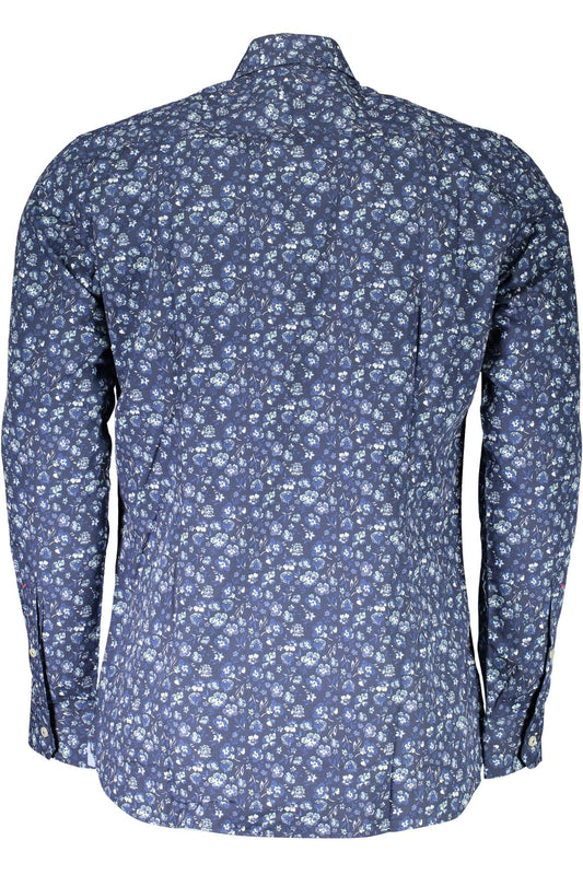 Blue Cotton Men Shirt