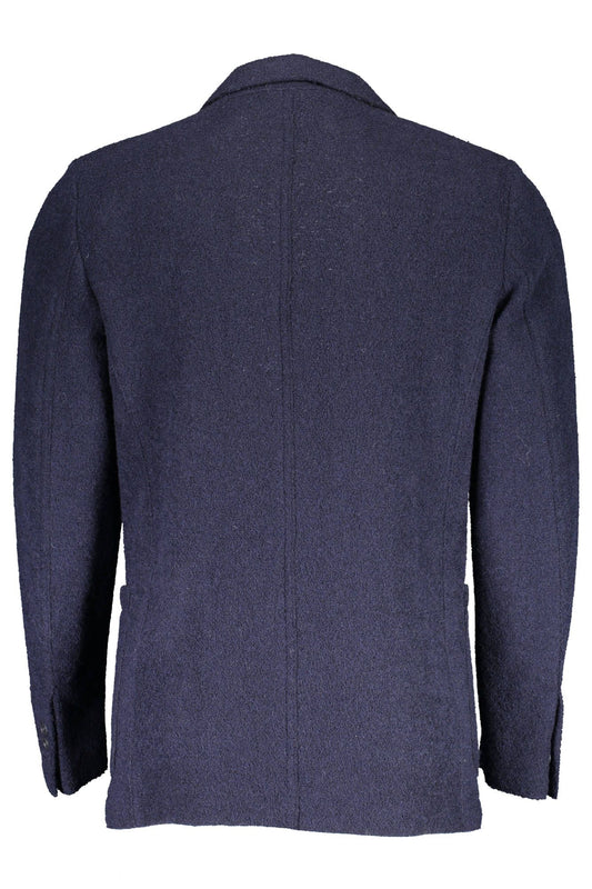 Blue Wool Men Jacket