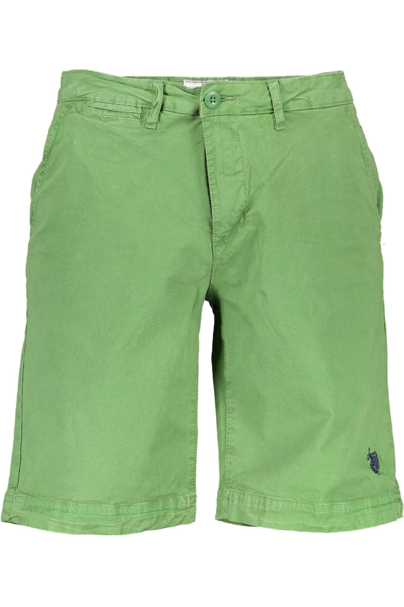 Green Cotton Men Bermuda