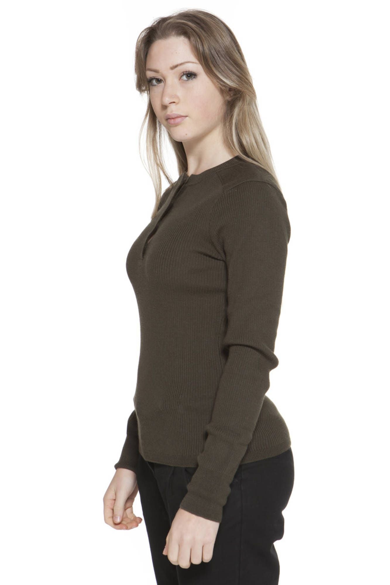 Green Wool Women Shirt