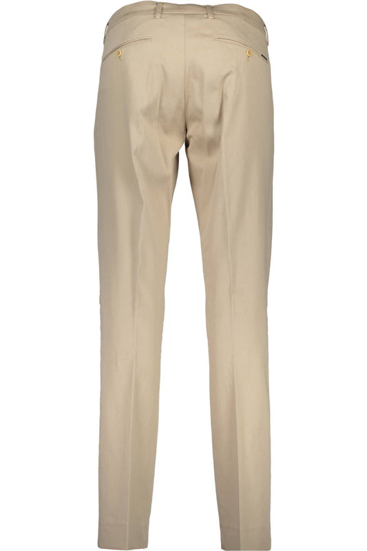 Beige Cotton Men Pant