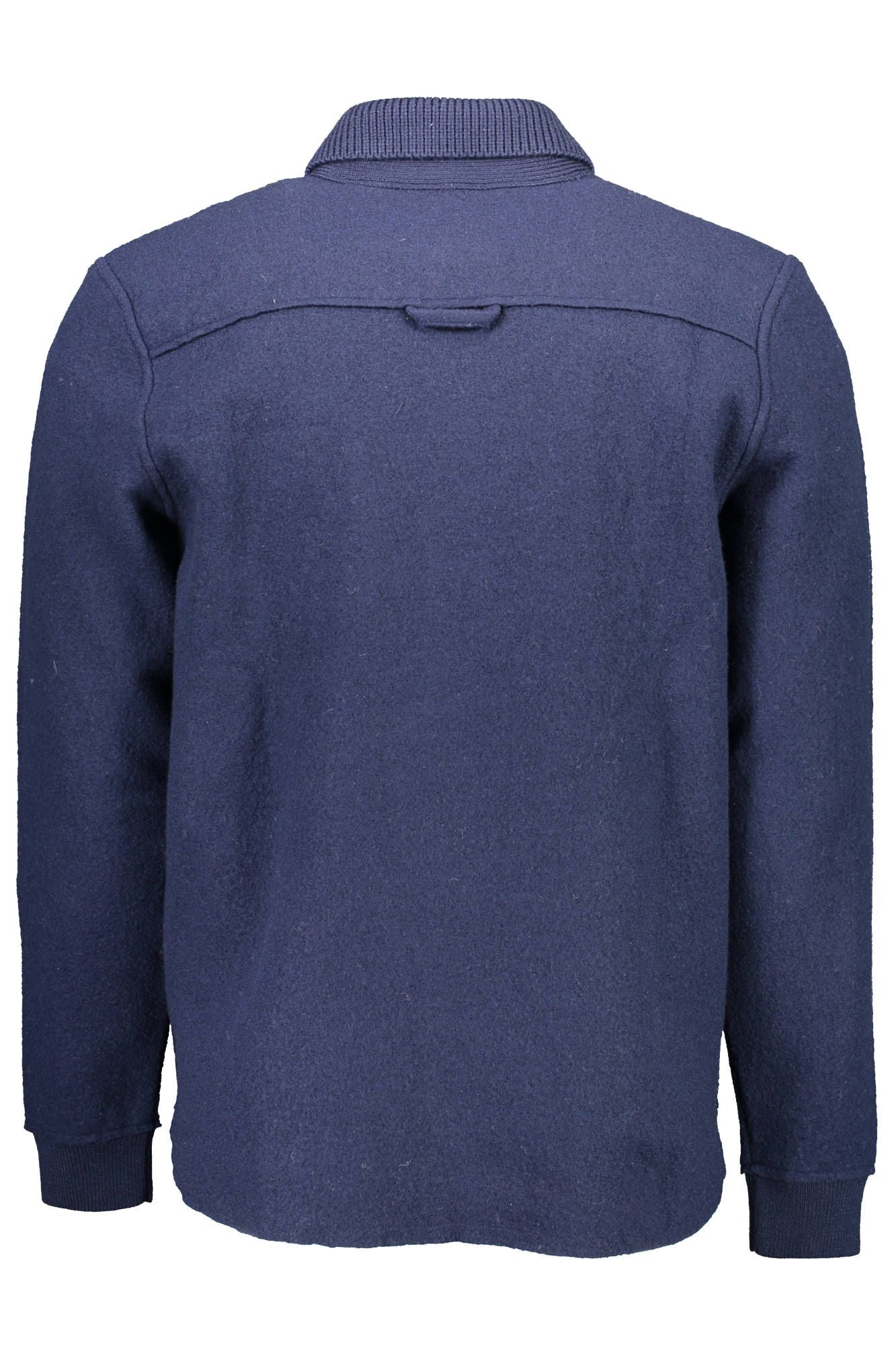 Blue Wool Men Cardigan