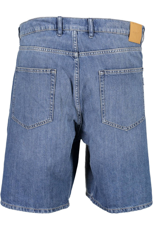 Blue Cotton Men Bermuda