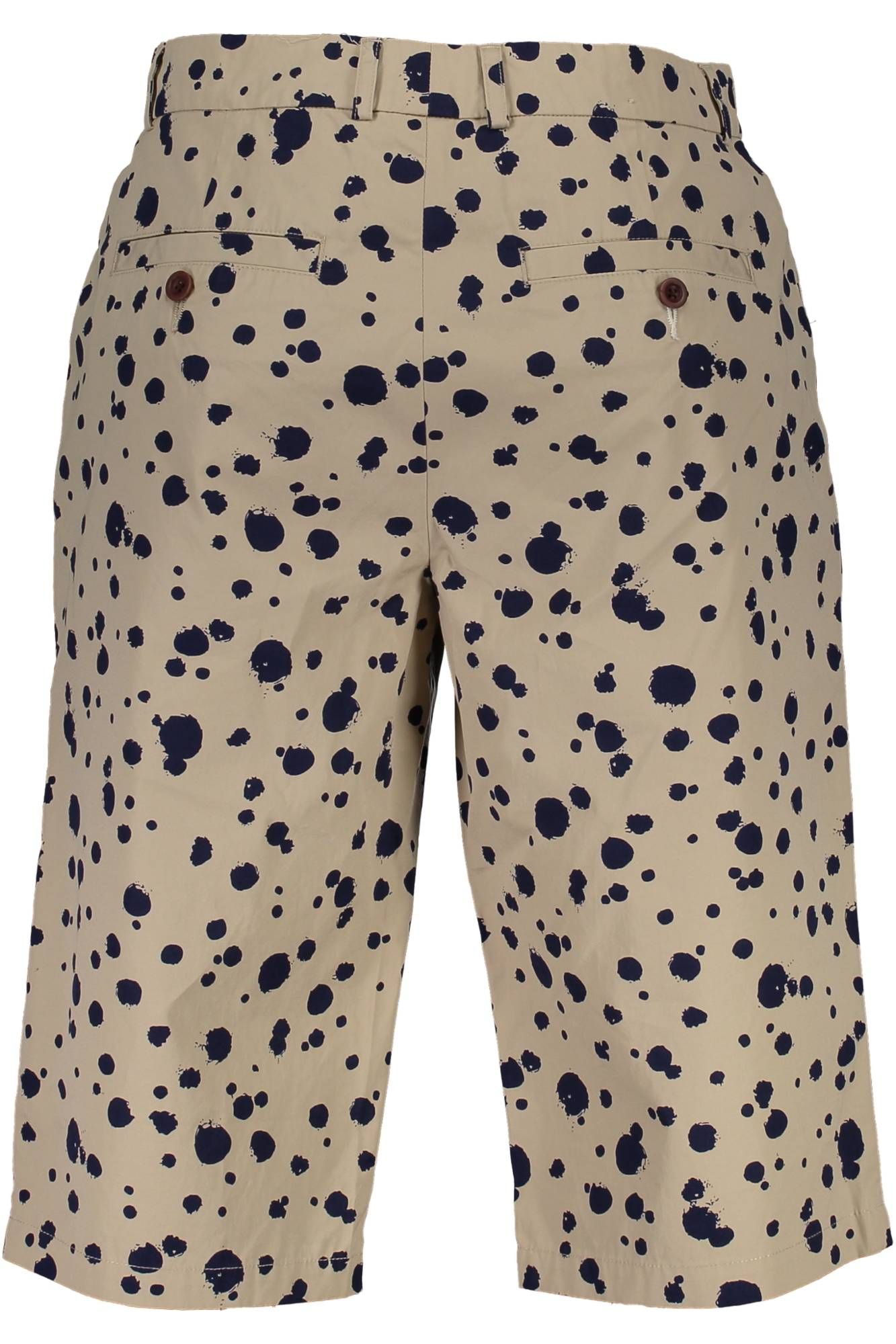 Beige Cotton Men Bermuda Pant