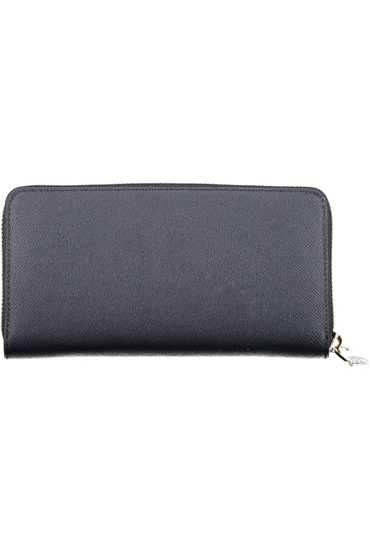 Blue Polyurethane Women Wallet