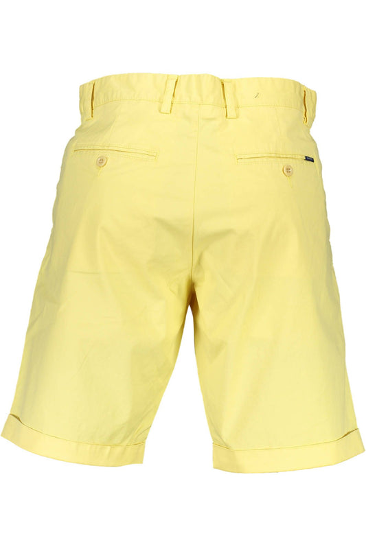 Yellow Cotton Men Bermuda