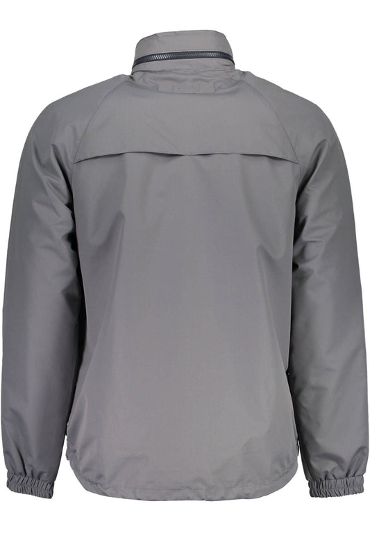 Gray Polyester Men Jacket