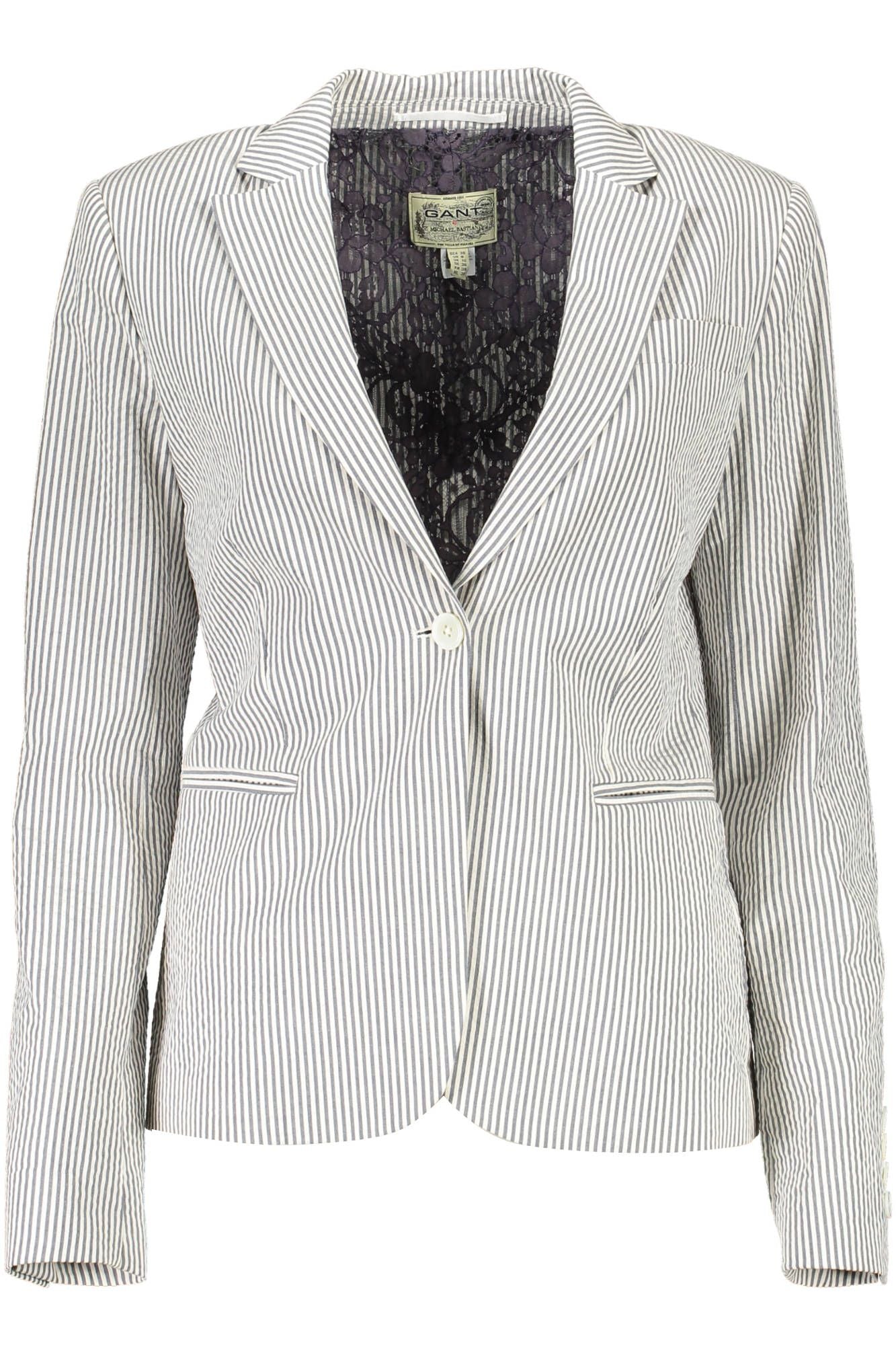 Blue Cotton Women Jacket