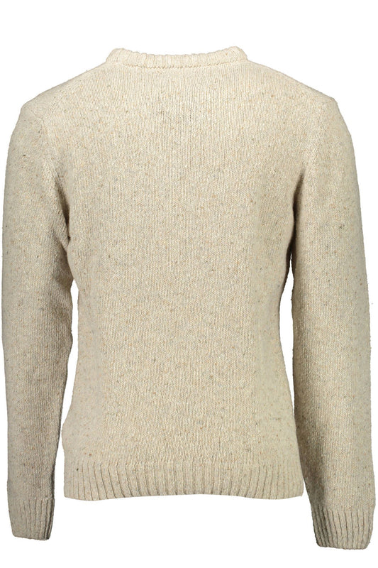 Beige Wool Men Sweater