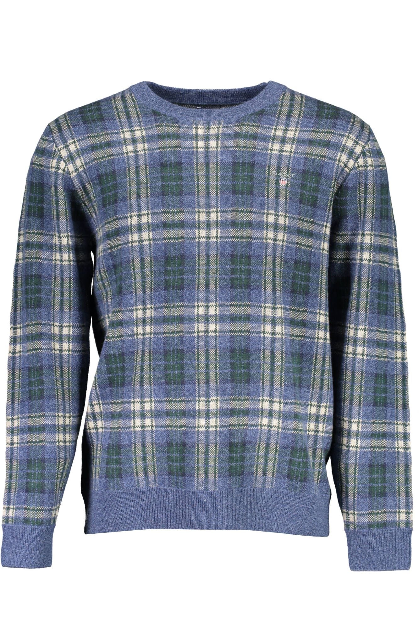 Blue Cotton Men Sweater