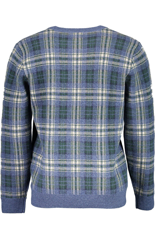 Blue Cotton Men Sweater