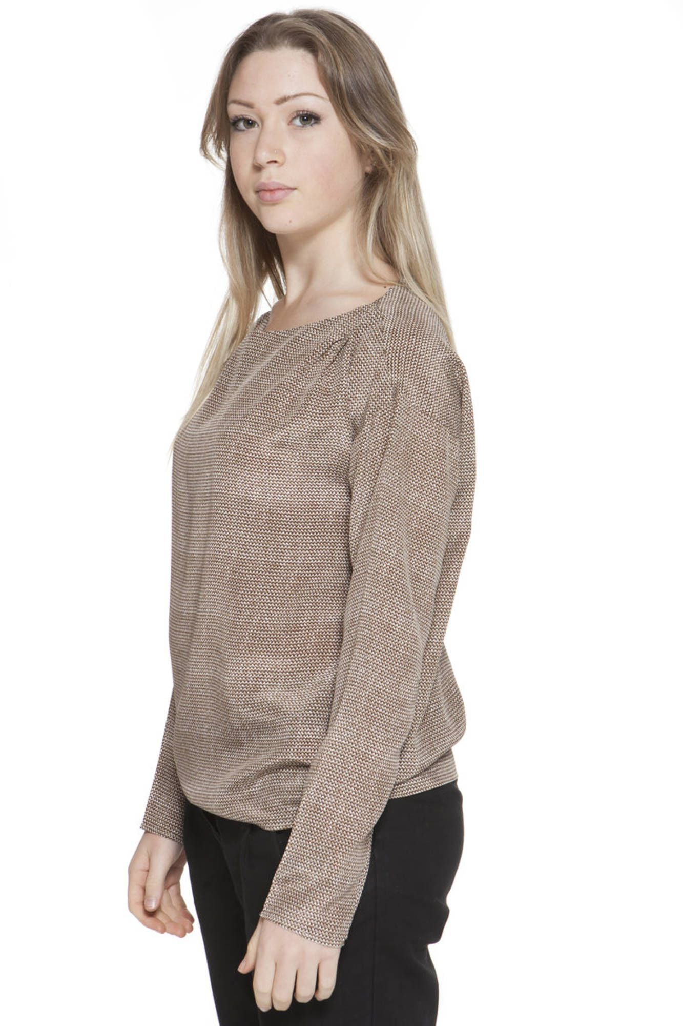 Brown Silk Women T-Shirt