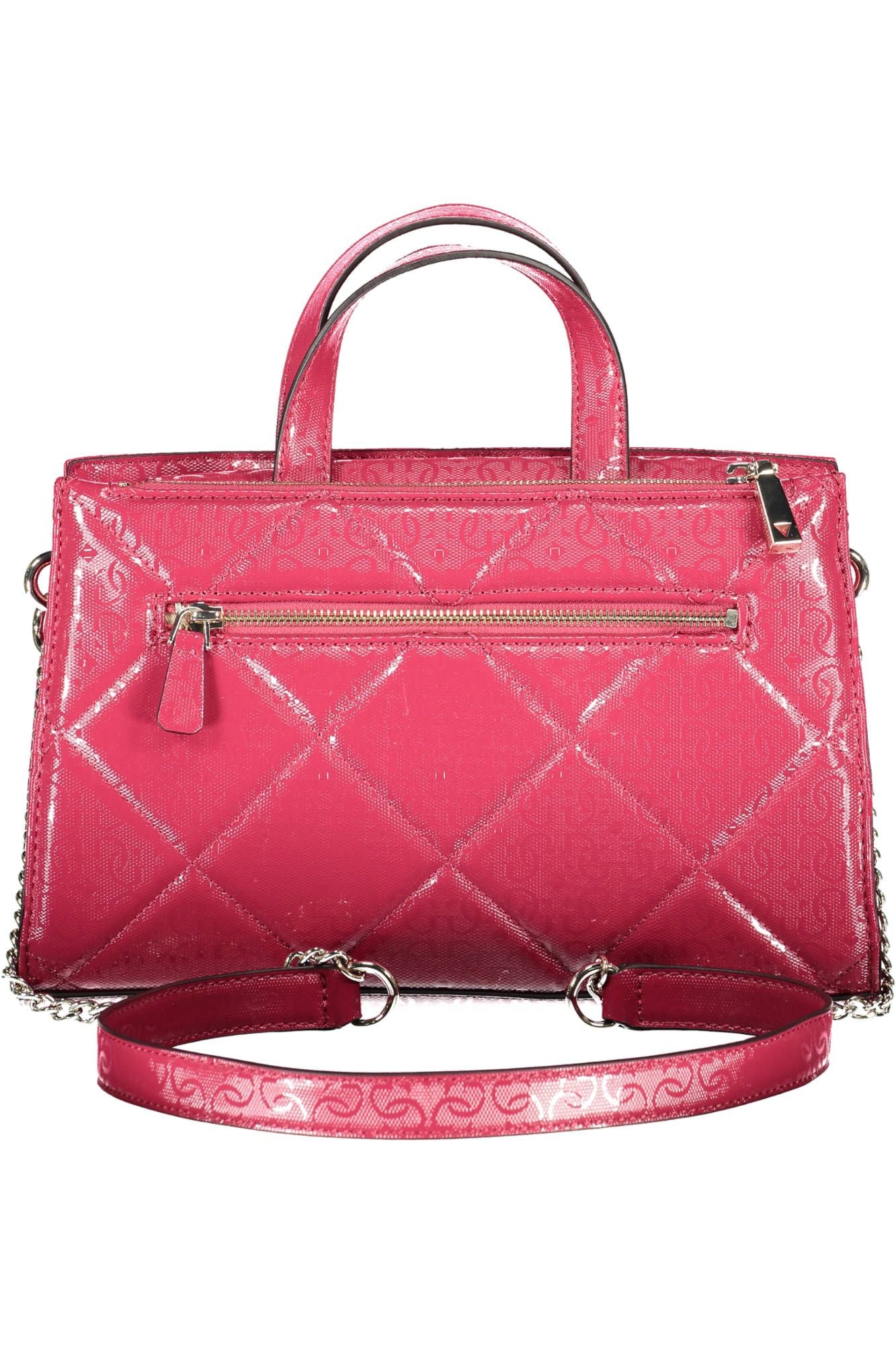 Pink Polyurethane Women Handbag