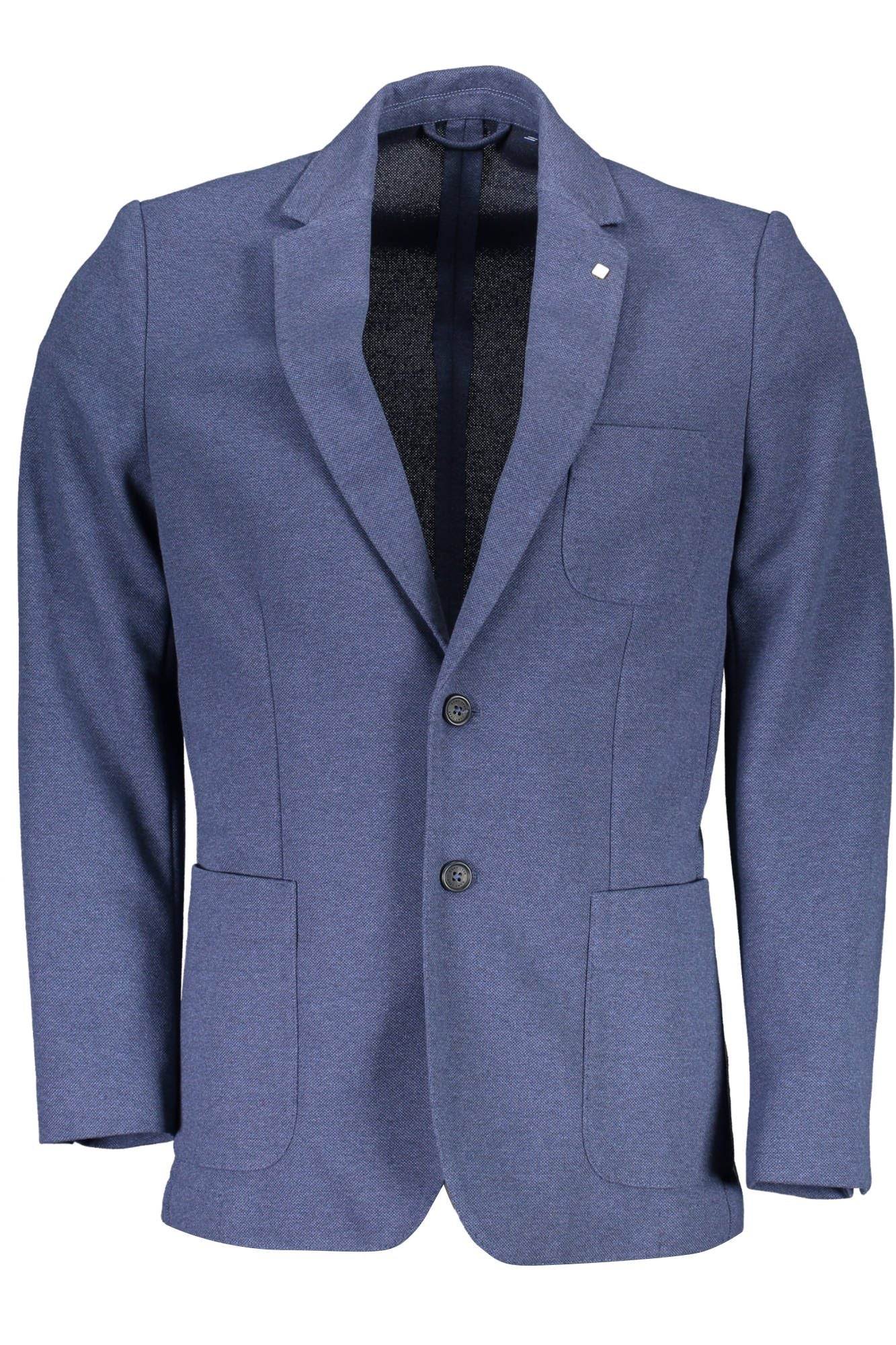 Blue Cotton Men Jacket