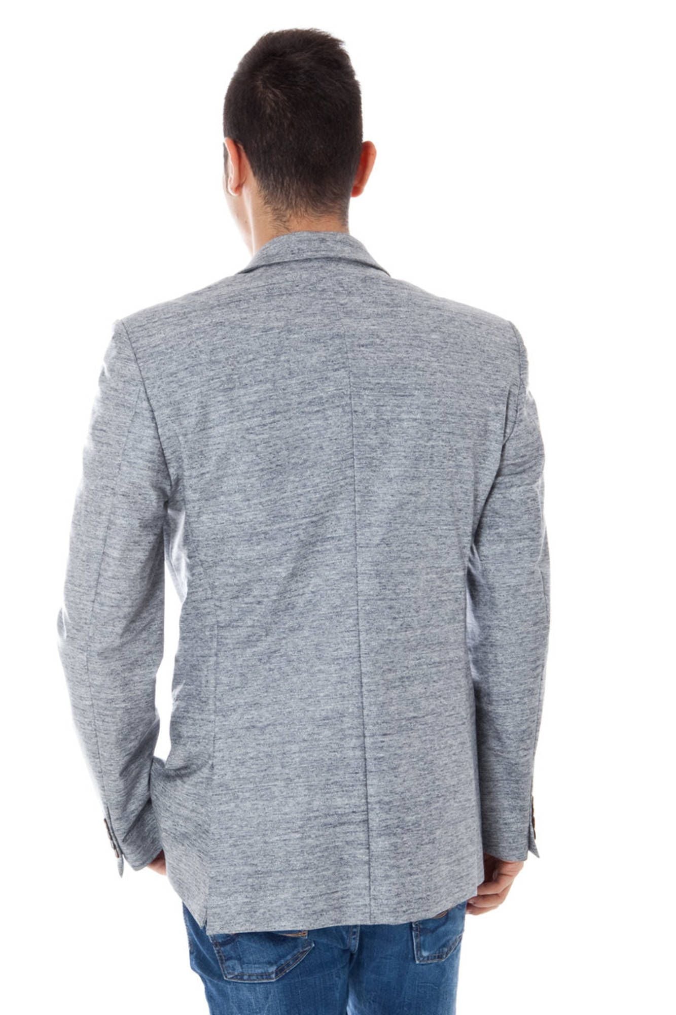 Gray Cotton Men Jacket