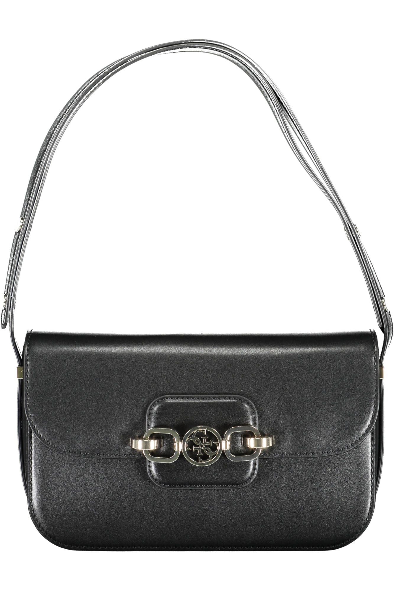 Black Polyurethane Women Handbag