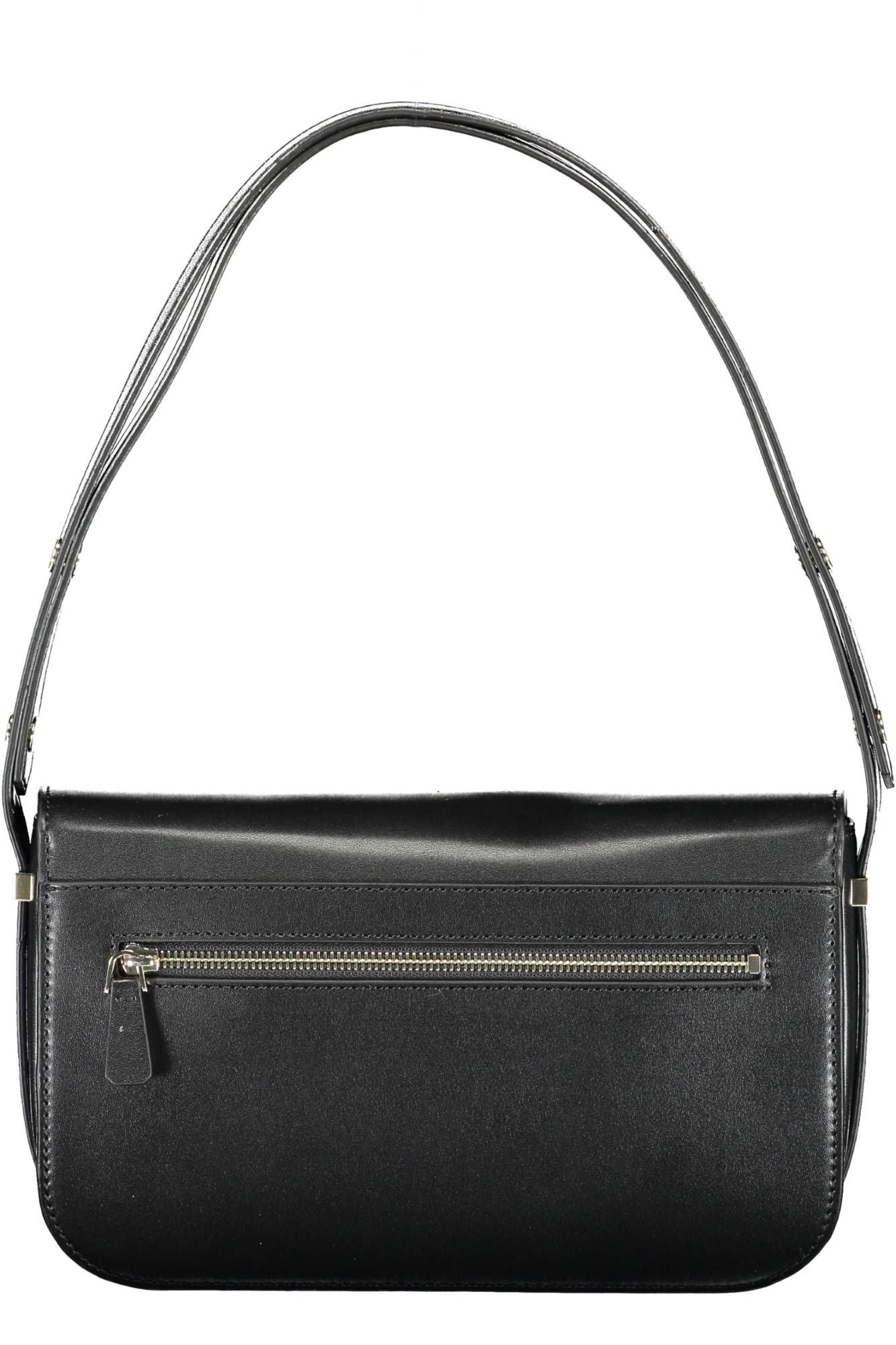 Black Polyurethane Women Handbag