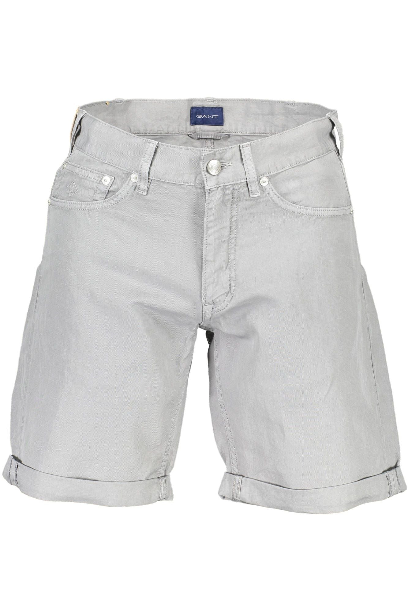 Gray Cotton Men Bermuda Pant