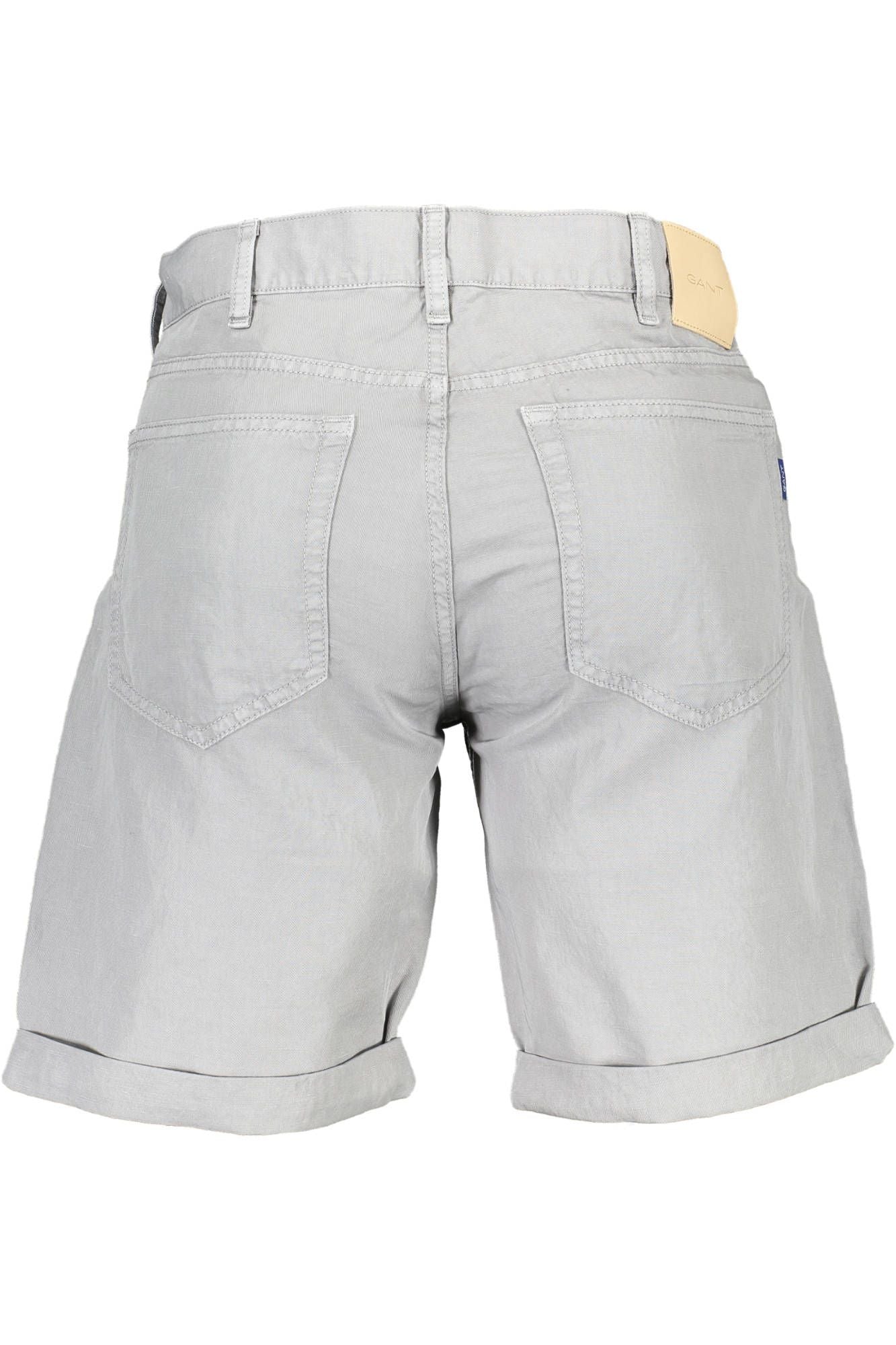 Gray Cotton Men Bermuda Pant