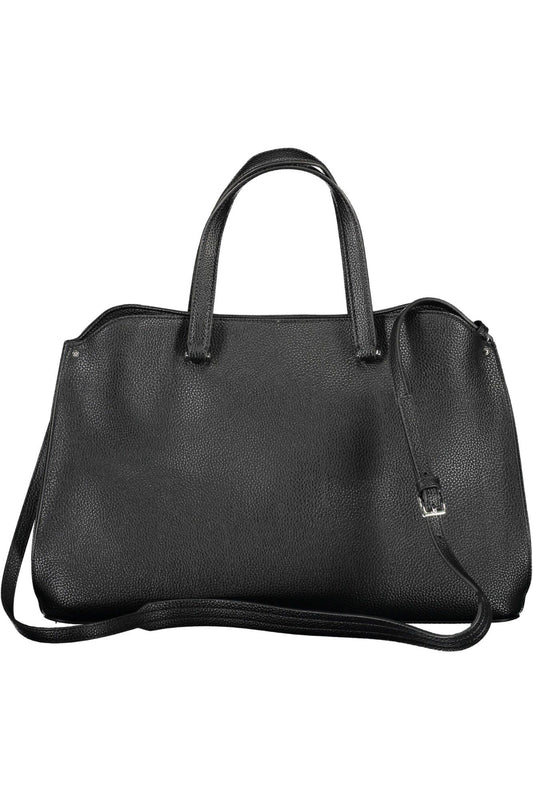 Black Polyurethane Women Handbag